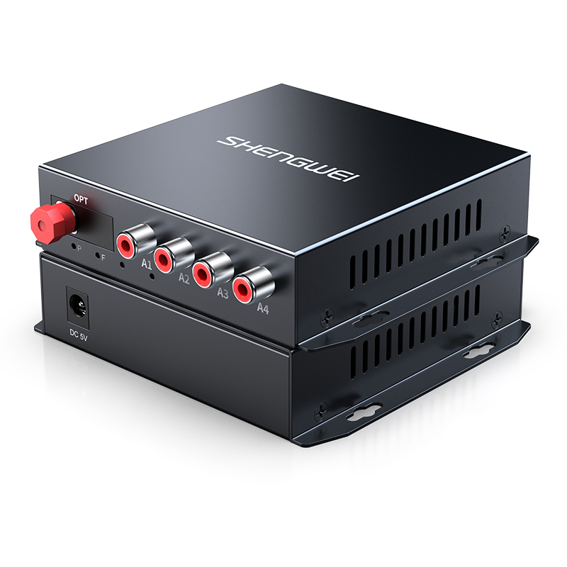 DGDJ04A0 莲花头音频光端机 语音广播工程级光纤转换器 4路正向FC单模单纤音频延长器