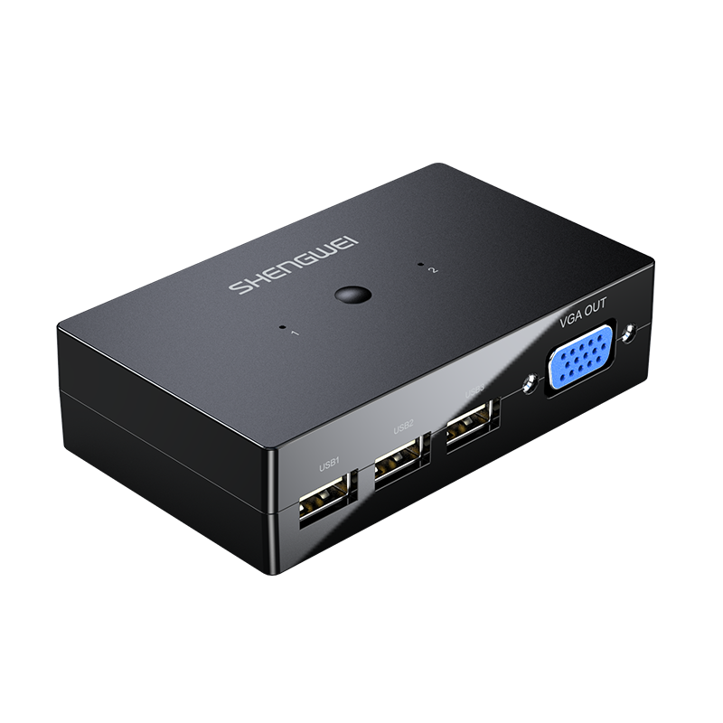 DVK3201K KVM switch 2-in 1-out VGA screen switcher wiring 2-in 1-out computer converter 2-port display keyboard mouse USB printer sharer